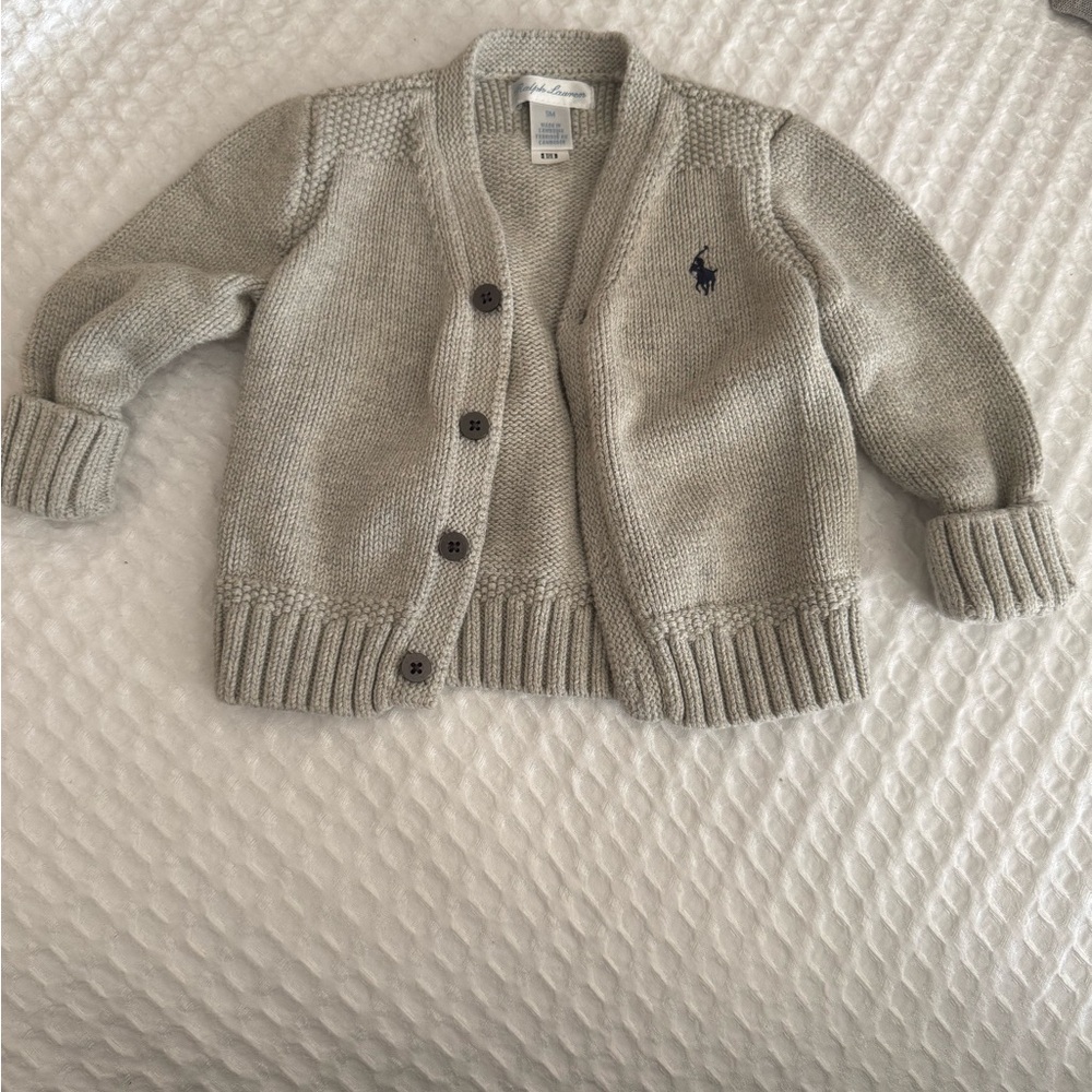 Polo Gray Baby Cardigan Sweater